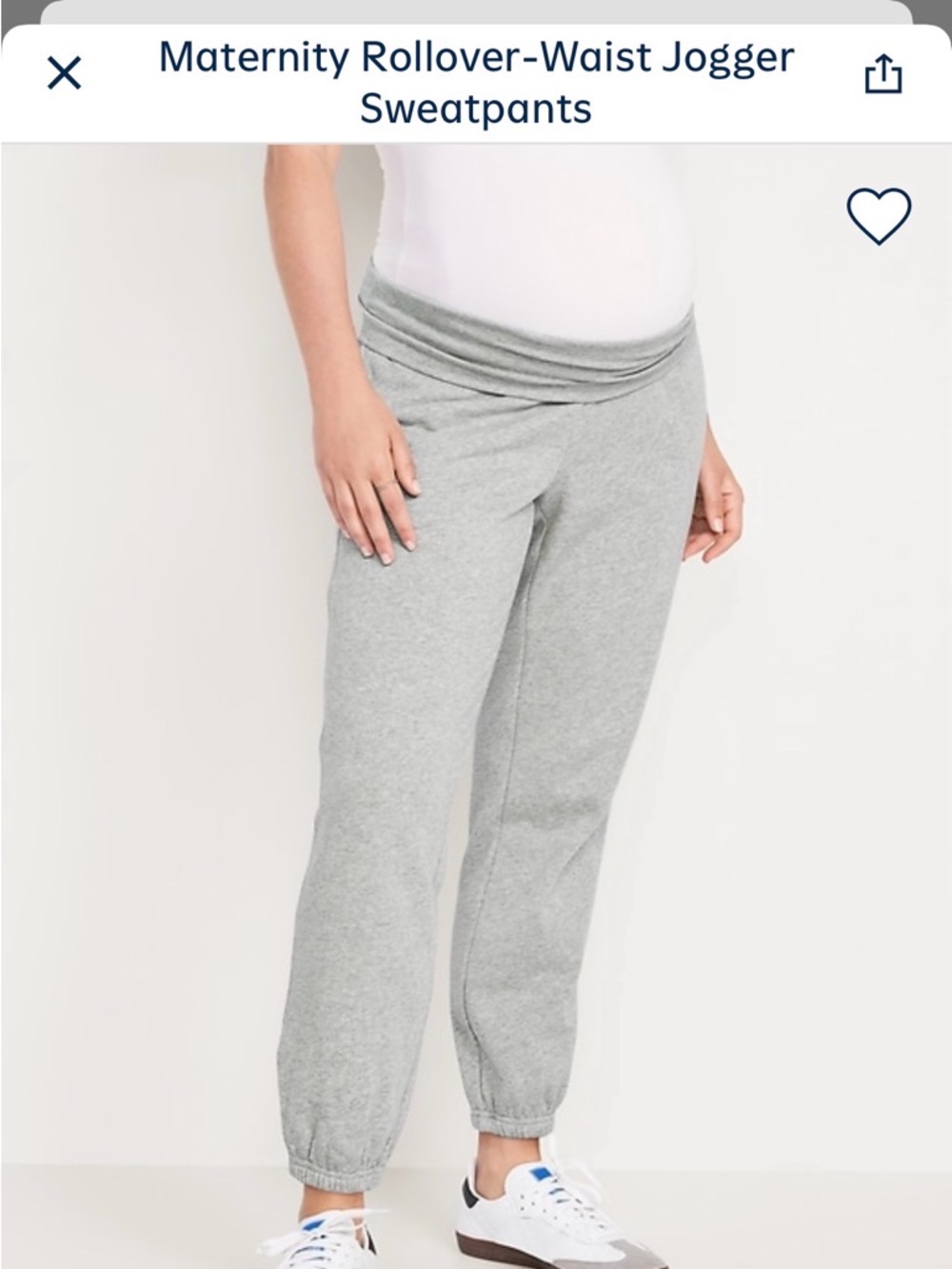 Old Navy Gray Maternity Rollover-Waist Jogger Sweatpants